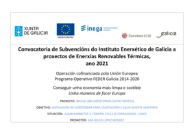 Convocatoria de Subvencins do Instituto Enerxtico de Galicia a proxectos de Enerxas Renovables Trmicas, ano 2021
